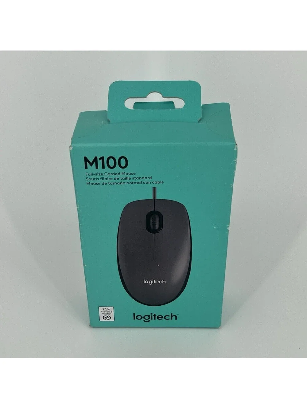 Logitech M100 Wired USB Optical Mouse 1000 DPI 3-Button Ambidextrous Black
